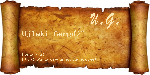 Ujlaki Gergő névjegykártya
